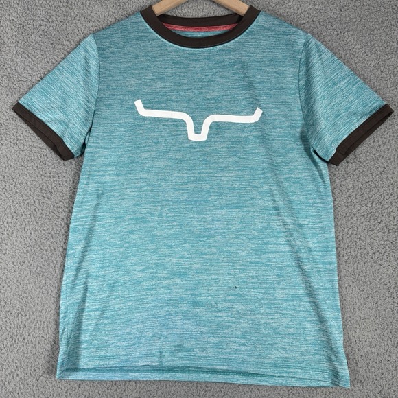 Kimes Ranch Performance Workout T Shirt Women's Size Medium Blue Stretch FLAW - Picture 1 of 7